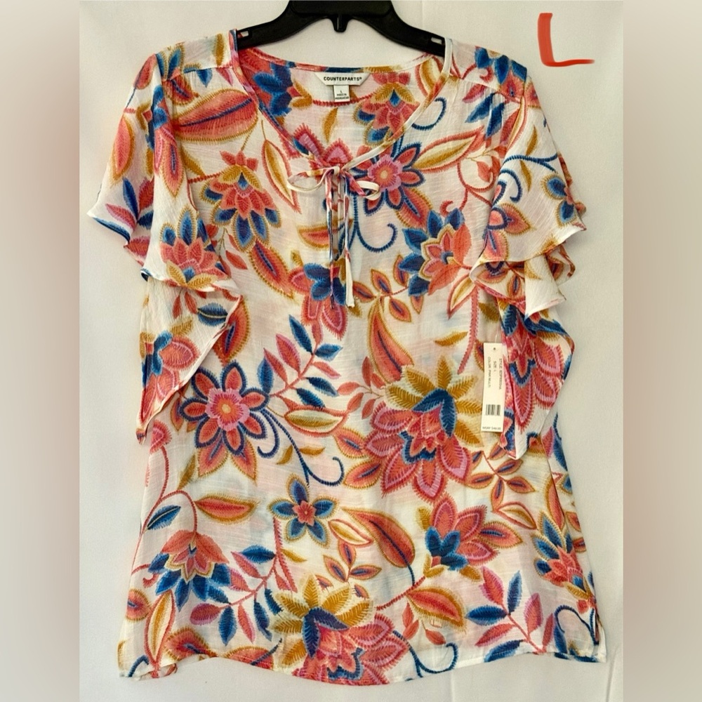 Counterparts Pink and Blue Floral Blouse